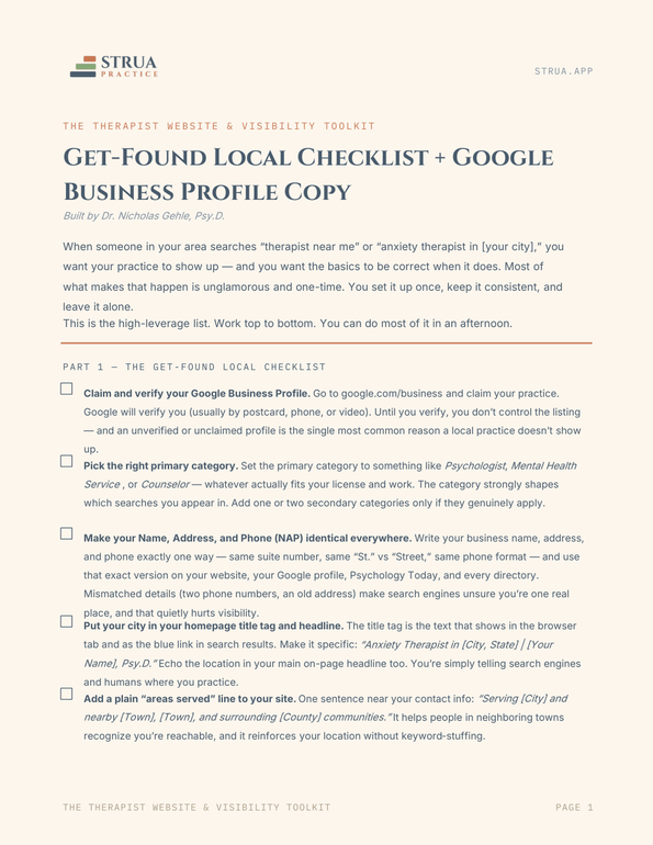 Get-Found Checklist